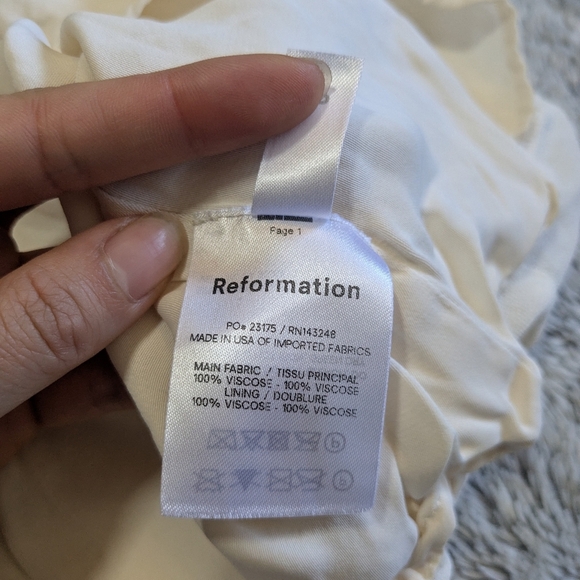 Reformation Christine Mini Dress White Ruffles Size 4 4P Sweetheart - Picture 9 of 12